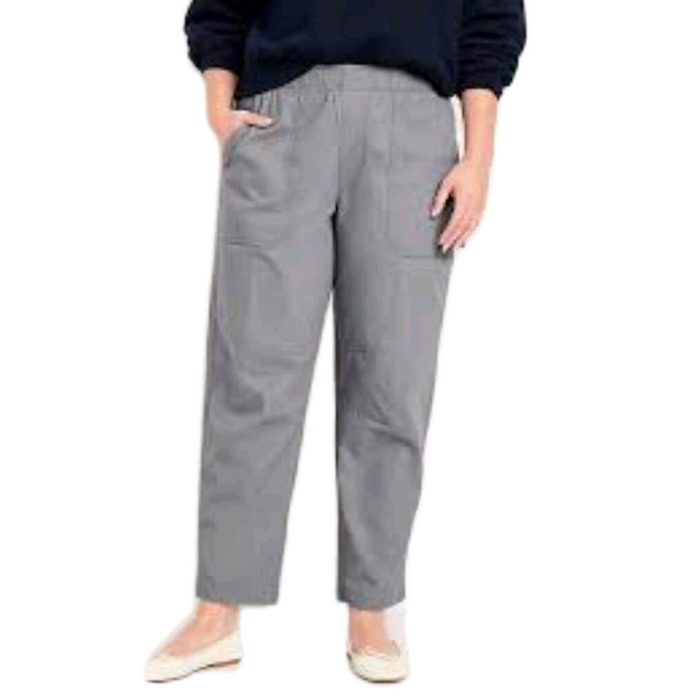 Democracy ~Woman Size 12~ Gray SkyRise Chino Cotton Blend Pants Pull-On Light.